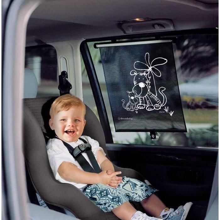 Estor enrollable para ventana de coche - DREAMBABY - Estampado de cebra y tigre de doble cara - Ajustable (2 unidades) 4 Estor enrollable para ventana de coche - DREAMBABY - Estampado de cebra y tigre de doble cara - Ajustable (2 unidades) 4