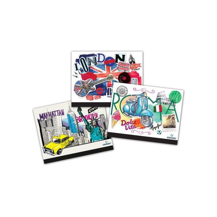 Carpeta De Dibujo Canson Creative Studio C/Gomas 26X33 Ciudades