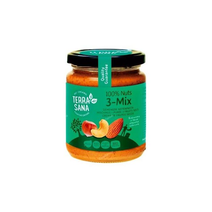 TERRASANA Crema 3 Mix Frutos Secos Sin Cacahuete 250 Gr Bio