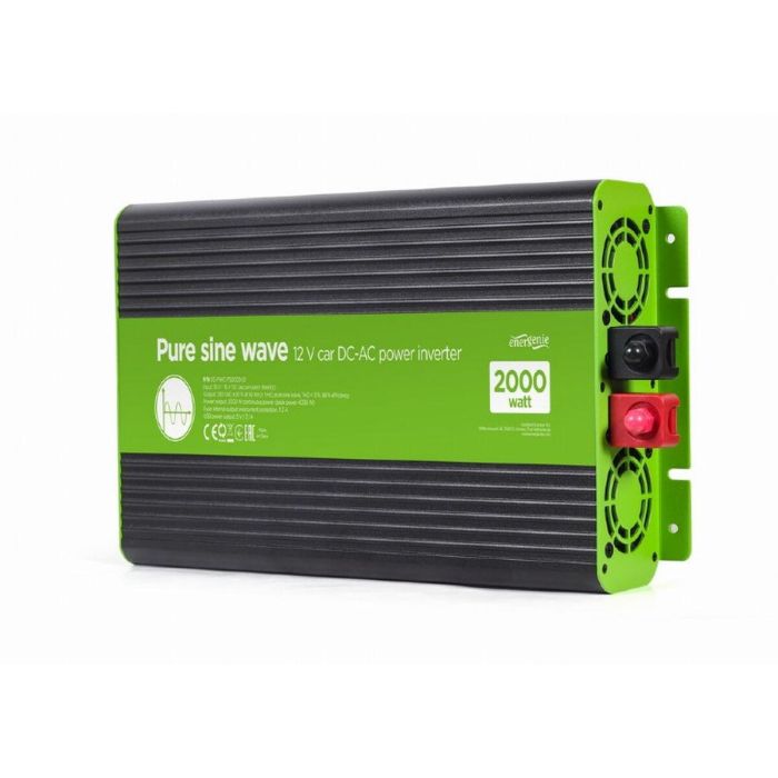 EnerGenie EG-PWC-PS2000-01 Inversor de Corriente para Coche 2000W Onda Sinusoidal Pura con Protección Integrada EnerGenie EG-PWC-PS2000-01 Inversor de Corriente para Coche 2000W Onda Sinusoidal Pura con Protección Integrada