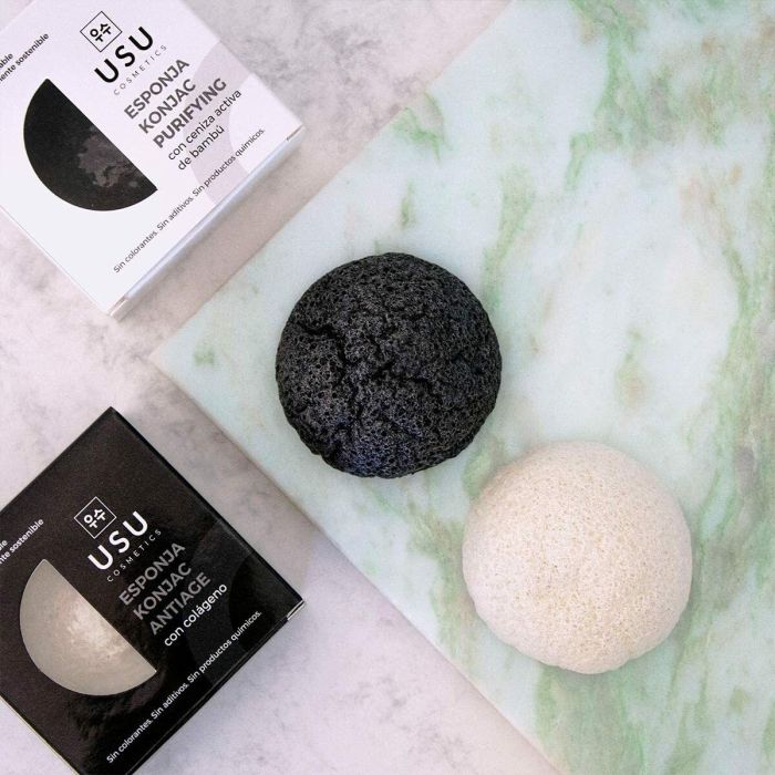 Usu Cosmetics Esponja Konjac con Colágeno para Limpieza Facial Profunda, Purificante y Antiacné, 1 Unidad 2