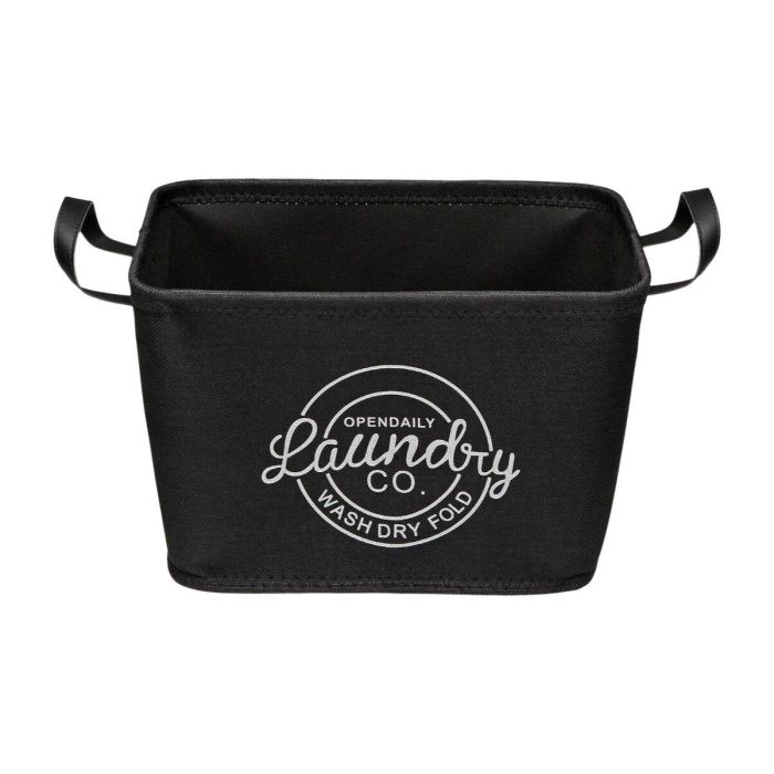 Cesto para la Ropa Sucia Versa Negro Poliéster PVC Metal EVA 38 x 25 x 26 cm 1 Cesto para la Ropa Sucia Versa Negro Poliéster PVC Metal EVA 38 x 25 x 26 cm 1