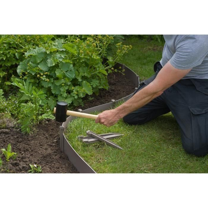 NATURAL Borde de jardín de polipropileno - Grosor 3 mm - H 15 cm x 10 m - Topo beige 2 NATURAL Borde de jardín de polipropileno - Grosor 3 mm - H 15 cm x 10 m - Topo beige 2
