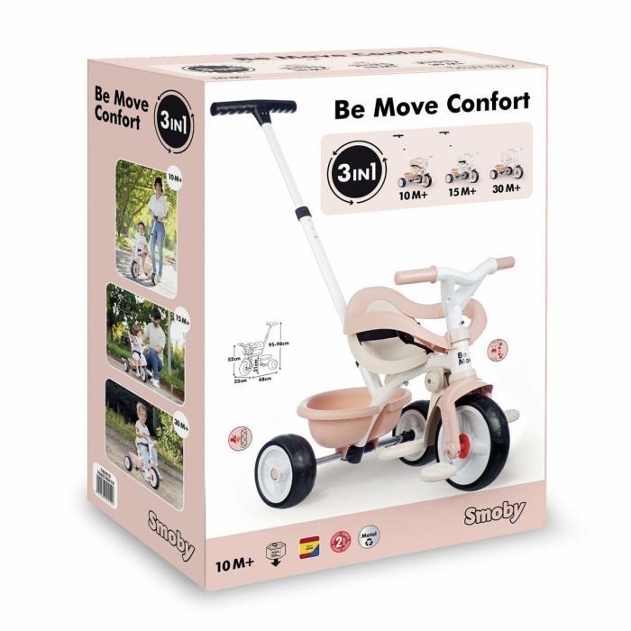 Smoby Triciclo Be Move Confort Rosa para niños y niñas a partir de 1 año 1 Smoby Triciclo Be Move Confort Rosa para niños y niñas a partir de 1 año 1