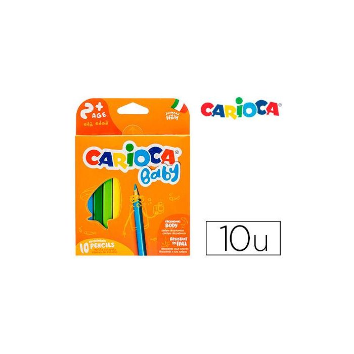 Lapices De Colores Carioca Baby 2 Años Caja De 10 Colores Surtidos