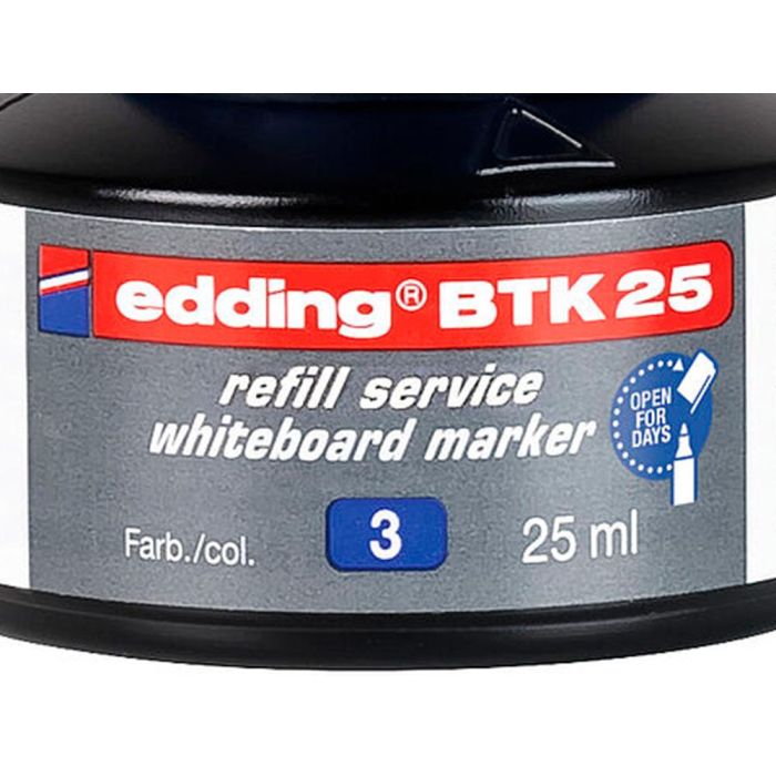 Tinta Rotulador Edding Pizarra Blanca Btk-25 Color Azul Bote 25 mL 2