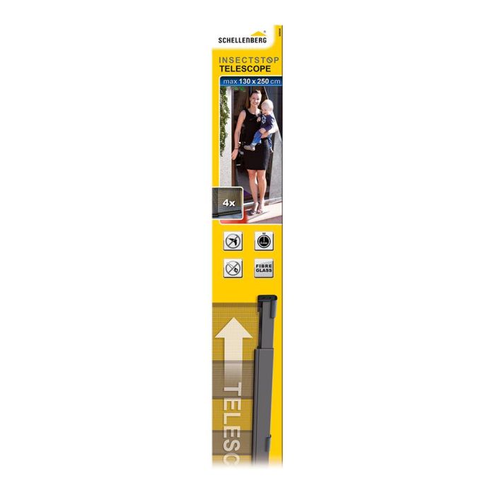Schellenberg Mosquitera telescópica antracita, fibra de vidrio, ancho ajustable 105-130x250cm 2