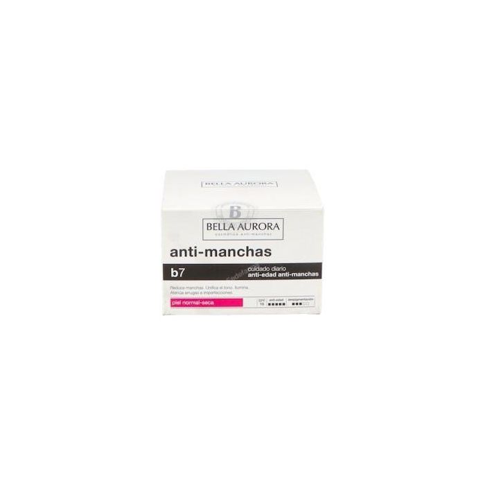 Bella Aurora B7 Antimanchas Regenerador Aclarante SPF15 Crema Facial Anti-edad Reduce Arrugas Hidratante Piel Radiante Tono Uniforme Todo Tipo Pieles 50ml