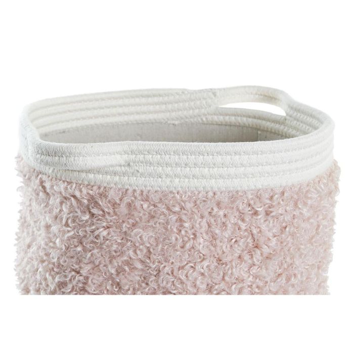 DKD Home Decor Cesto de Almacenaje Decorativo Infantil Algodón Set de 3, Rosa Palo Gris Oscuro Beige, 34x34x27 cm 1 DKD Home Decor Cesto de Almacenaje Decorativo Infantil Algodón Set de 3, Rosa Palo Gris Oscuro Beige, 34x34x27 cm 1