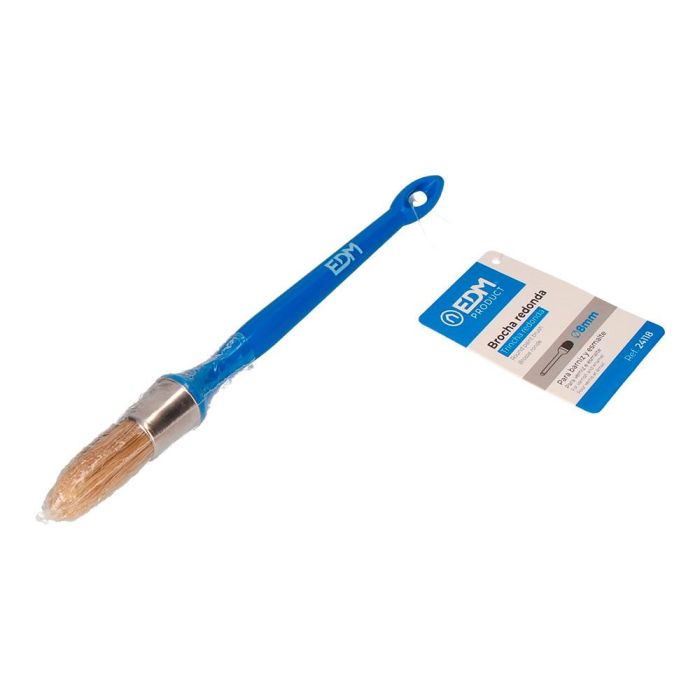 Edm Brocha Redonda Nº8 Ø8 mm Cerdas Naturales para Todo Tipo de Pinturas y Barnices 1