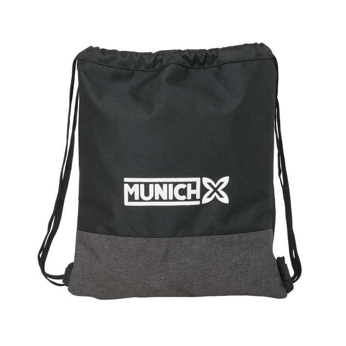 Bolsa Mochila con Cuerdas Munich Topo Negro 35 x 40 x 1 cm 0 Bolsa Mochila con Cuerdas Munich Topo Negro 35 x 40 x 1 cm 0