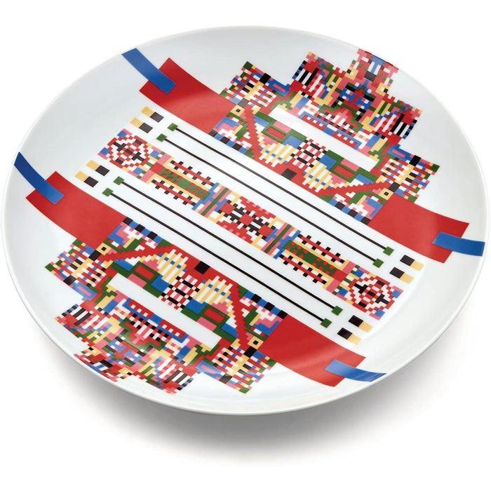 Alessi ESA10 2 Plato de Porcelana Decorada a Mano Holyhedrics
