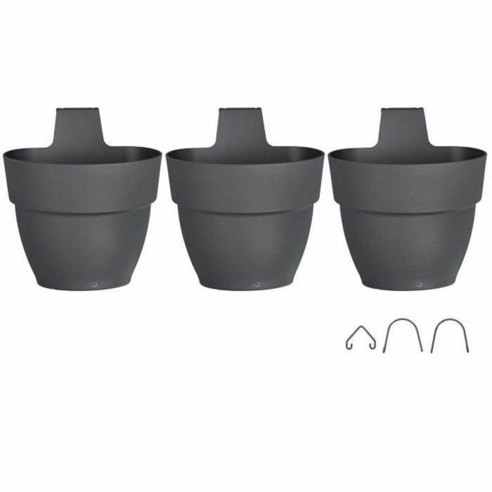 ELHO - Maceta - Vibia Campana Foret Vertical Set/3 - Antracita - Balcón exterior - L 17,1 x An 20,7 x Al 29,7 cm