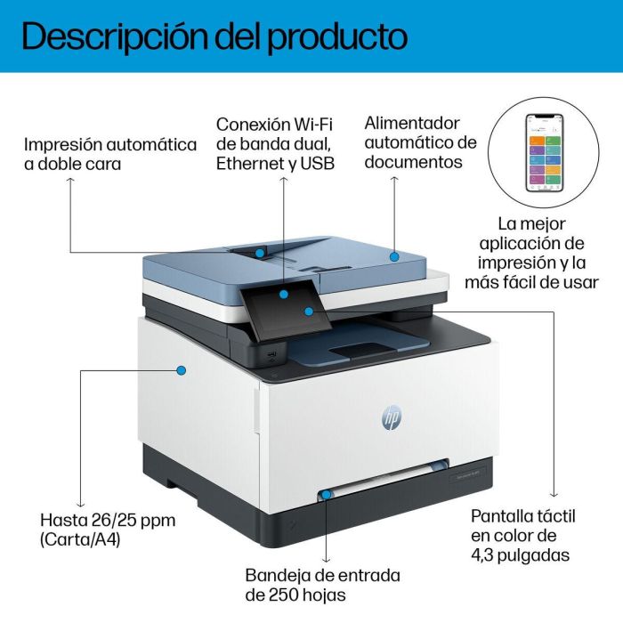 HP Color LaserJet Pro 3302fdw Multifunción Láser Color Impresora, Copiadora, Escáner y Fax con WiFi y Dúplex Automático 5 HP Color LaserJet Pro 3302fdw Multifunción Láser Color Impresora, Copiadora, Escáner y Fax con WiFi y Dúplex Automático 5