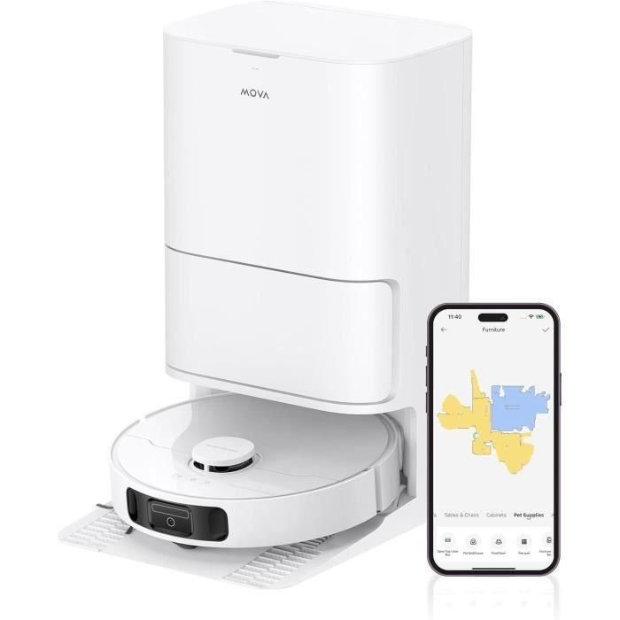 Mova E30 Ultra Robot Aspirador con Vaciado Automático, Limpieza Automática con Mopa y Tecnología RoboSwing MOV6976233679983