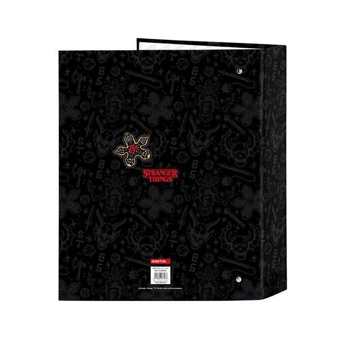 Carpeta de anillas Stranger Things Negro A4 27 x 33 x 6 cm 3