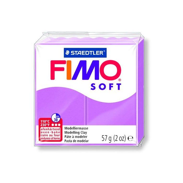 Staedtler Pasta de modelar Fimo Soft 57g, violeta claro, blanda y fácil de mezclar, ideal para toda la familia