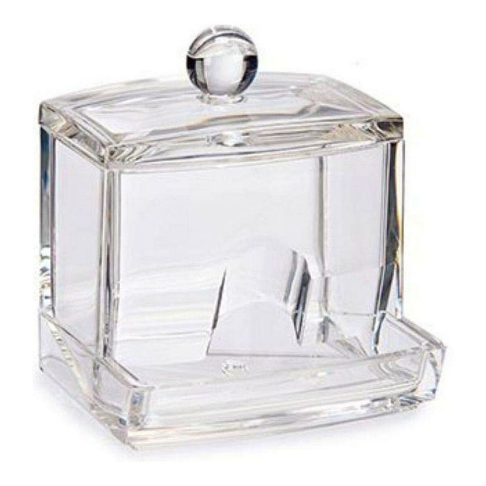 Berilo Organizador para Bastoncillos, 9x10x7 cm, Plástico PS, Transparente (12 Unidades)