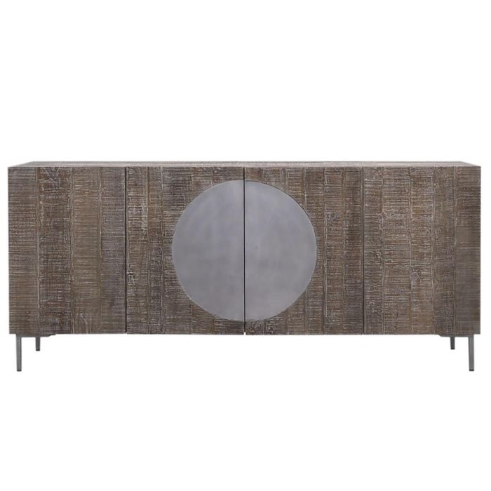 Aparador DKD Home Decor Marrón oscuro Gris oscuro Metal Madera de mango 180 x 40 x 80 cm 1