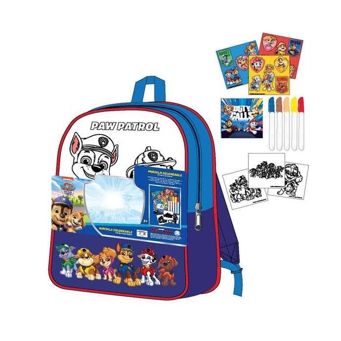 Cerdá Mochila DIY Set para Personalizar Paw Patrol, Azul, 30x38x14 cm, para Niños a partir de 3 años 2