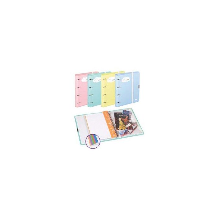 Carpebloc Carchivo Soft Carton Forrado Ribete A4 4 An.Mixtas 35Mm Con Rec. 120 Hj. Cuadric.4X4 Surtido (4 Col.) 4 unidades