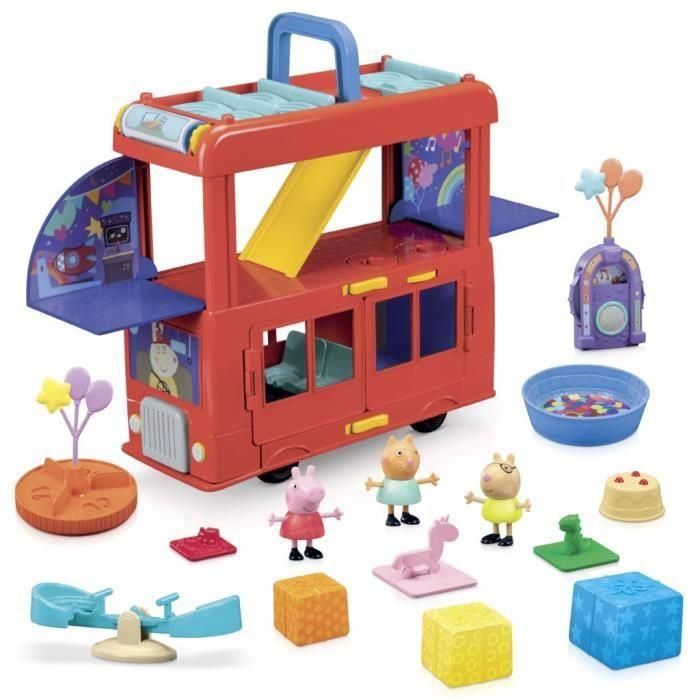 Hasbro HAS5010996232380 Peppa Pig Set de autobús de fiesta 2 en 1 1