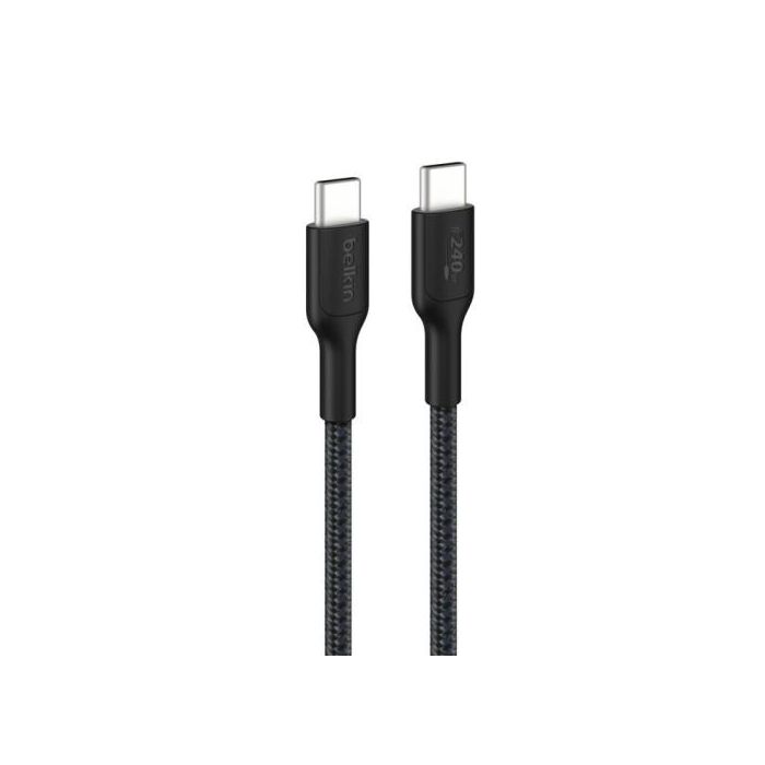 Belkin CAB025HQ2MBK BoostCharge Pro Cable USB-C a USB-C Trenzado 2m Negro 240W para iPhone y MacBook