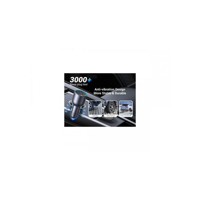 Ugreen 35025 Cargador Rápido de Coche 130W 3 Puertos USB-C y USB-A para Portátil y Teléfono Gris 4