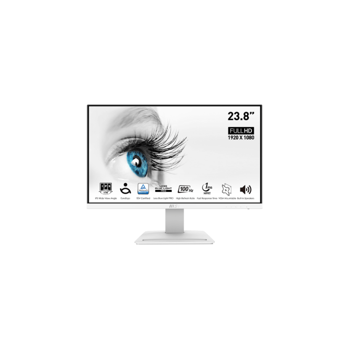 MSI PRO MP243XW Monitor 23.8" Full HD 1920x1080 IPS 1ms 178° Altavoces Blanco - 9S6-3PB5CH-069