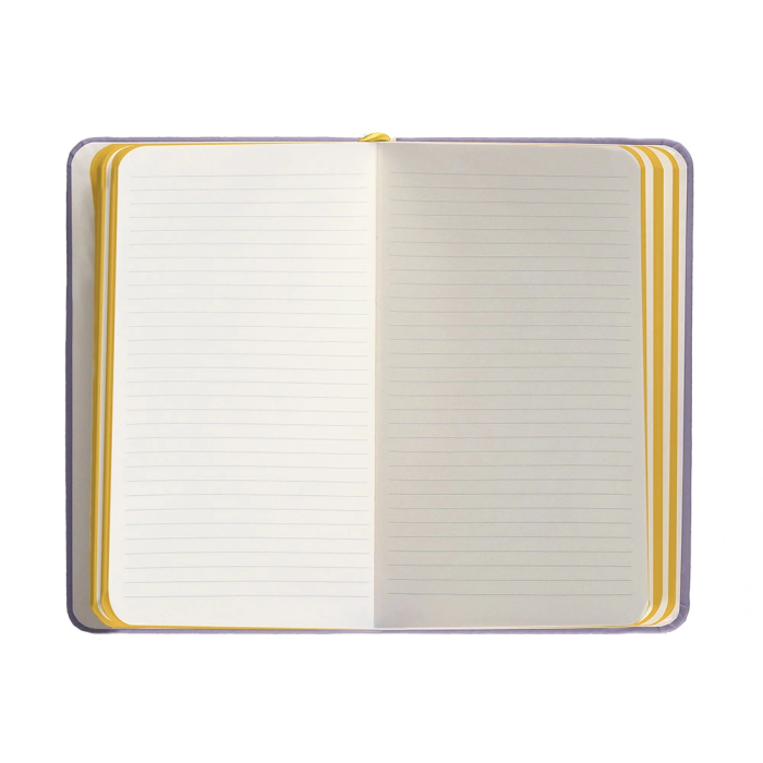Antartik Cuaderno A6 Tapa Dura 100 Hojas Rayas Morado y Amarillo 80gr FSC 7