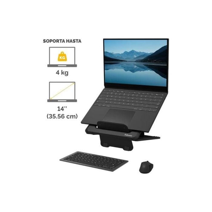 Soporte Elevador Fellowes Breyta Para Portatil 14-' Plastico Reciclado Color Negro 14x235x268 mm 1 Soporte Elevador Fellowes Breyta Para Portatil 14-' Plastico Reciclado Color Negro 14x235x268 mm 1