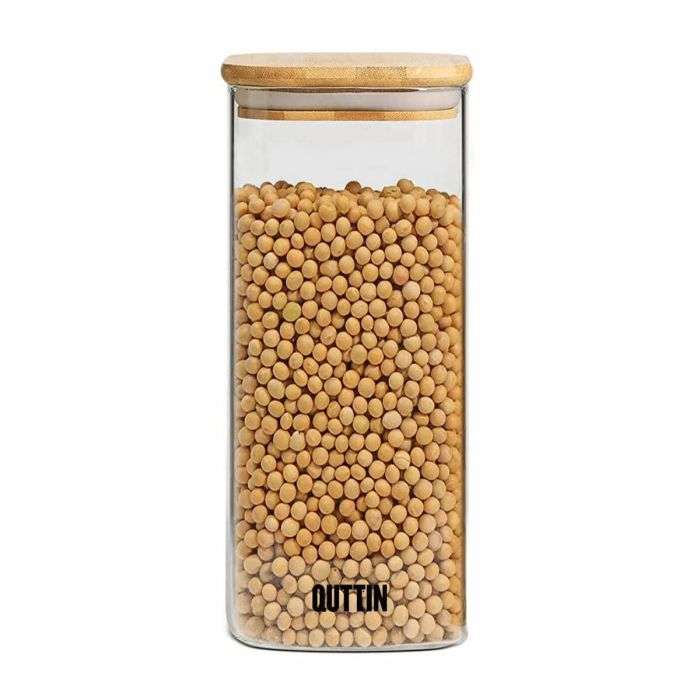 Recipiente Conservador de Alimentos Quttin Bambú Vidrio de Borosilicato 1 L (12 Unidades) 1