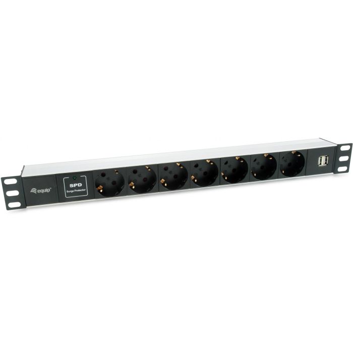 Regleta 7 Tomas Schuko con Interruptor Equip 333315 Negro 0 Regleta 7 Tomas Schuko con Interruptor Equip 333315 Negro 0