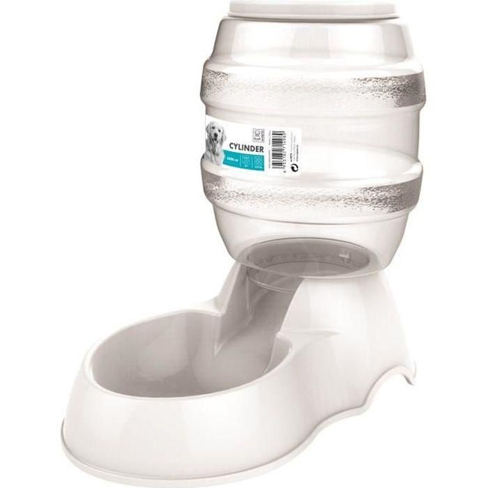 Dispensador de ganchillo cilíndrico M-PETS - 3500 ml - Blanco - Para perro Dispensador de ganchillo cilíndrico M-PETS - 3500 ml - Blanco - Para perro