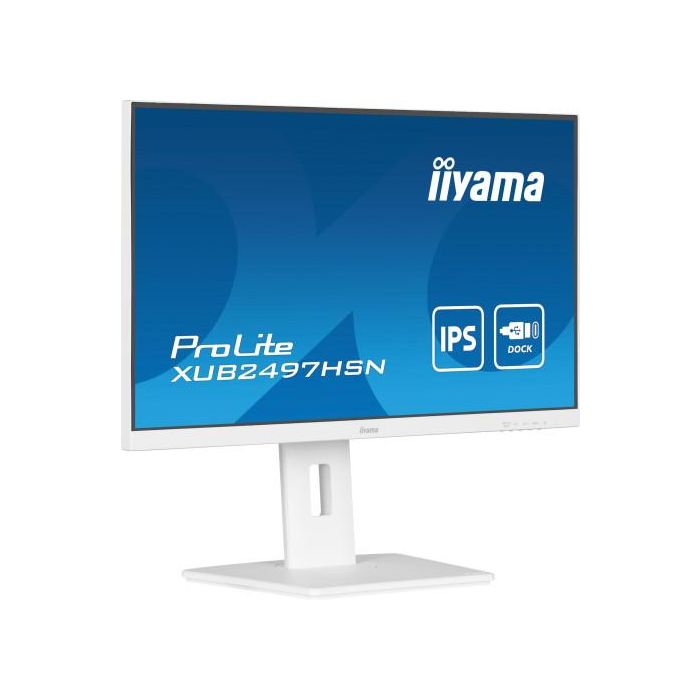 Iiyama ProLite XUB2497HSN-W2 Monitor 24" Full HD IPS, USB-C Dock, RJ45, Ajustable, Blanco 3 Iiyama ProLite XUB2497HSN-W2 Monitor 24" Full HD IPS, USB-C Dock, RJ45, Ajustable, Blanco 3