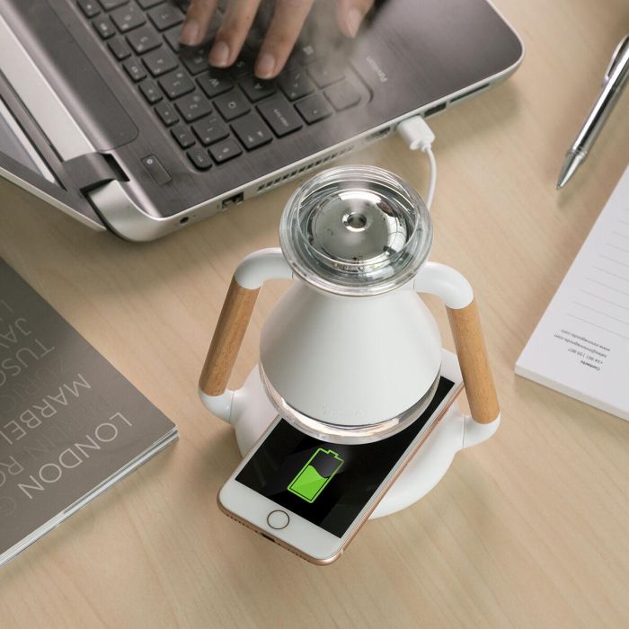 Humidificador Difusor de Aromas y Cargador Inalámbrico 3 en 1 Misvolt InnovaGoods 12 Humidificador Difusor de Aromas y Cargador Inalámbrico 3 en 1 Misvolt InnovaGoods 12