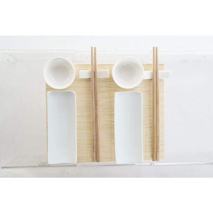 DKD Home Decor Set de 9 Piezas Sushi Oriental Natural Blanco Bambú Gres 28.5 x 19.5 x 3.3 cm 1 DKD Home Decor Set de 9 Piezas Sushi Oriental Natural Blanco Bambú Gres 28.5 x 19.5 x 3.3 cm 1