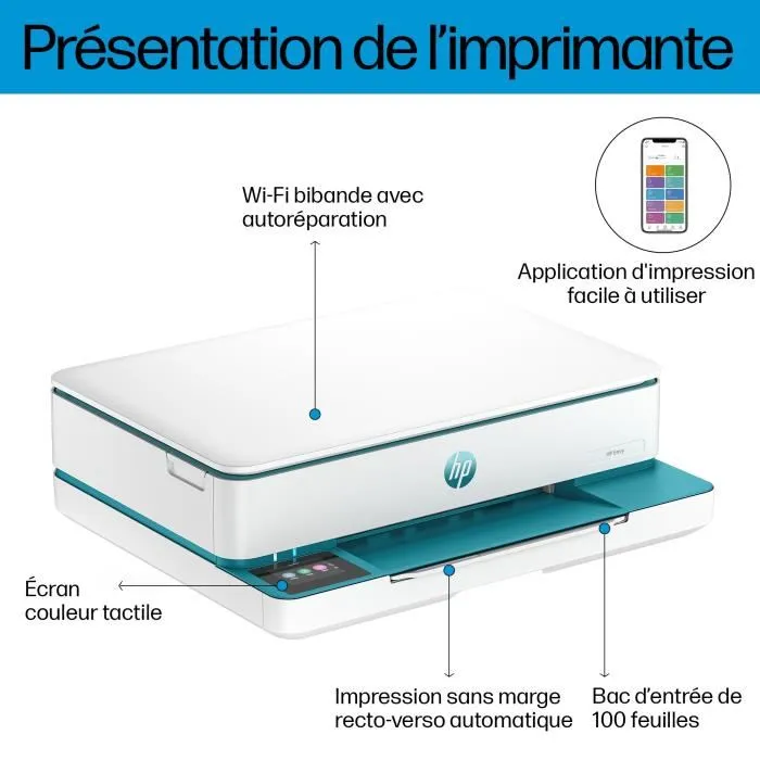 HP Envy 6122e Impresora Multifunción de Inyección de Tinta en Color con Escaneo de Copias y 3 Meses de Tinta Instantánea Incluida con HP+ 3
