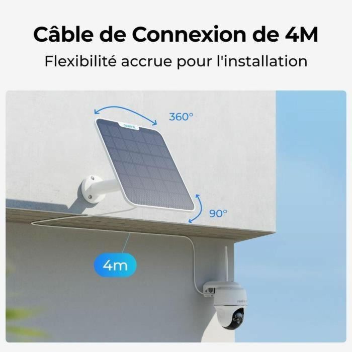 Reolink Panel Solar de 6W Blanco para Cámaras de Seguridad IP65 con Conector USB Tipo C y Cable de 4m 5 Reolink Panel Solar de 6W Blanco para Cámaras de Seguridad IP65 con Conector USB Tipo C y Cable de 4m 5