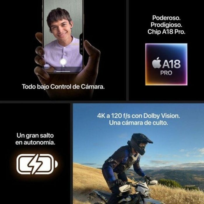 Apple MYNW3QL/A iPhone 16 Pro 1TB 6.3" Super Retina XDR 5G Titanio Color Desierto Chip A18 Pro Cámara Fusion 48MP 2 Apple MYNW3QL/A iPhone 16 Pro 1TB 6.3" Super Retina XDR 5G Titanio Color Desierto Chip A18 Pro Cámara Fusion 48MP 2