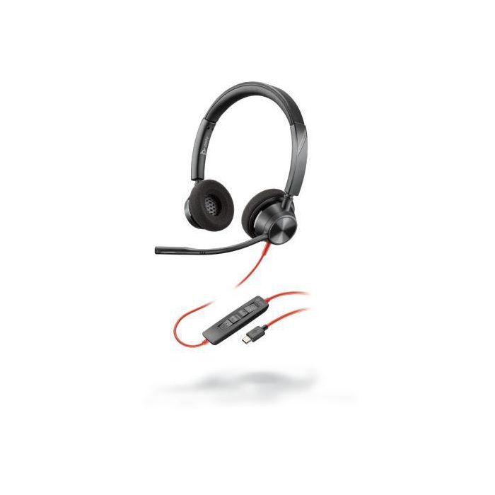 Poly Blackwire 3300 Series Auriculares UC con Cable USB-C: Audio Alta Calidad, Cómodos, para Empresa y Microsoft Teams