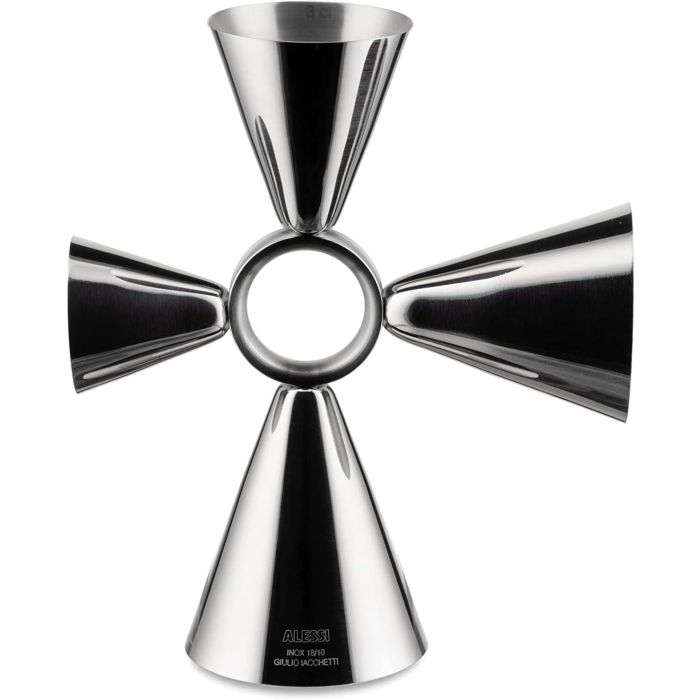 Alessi GIA28 Jigger The Tending Box Quadri Combo, 4 Medidas, Acero Inoxidable 18/10