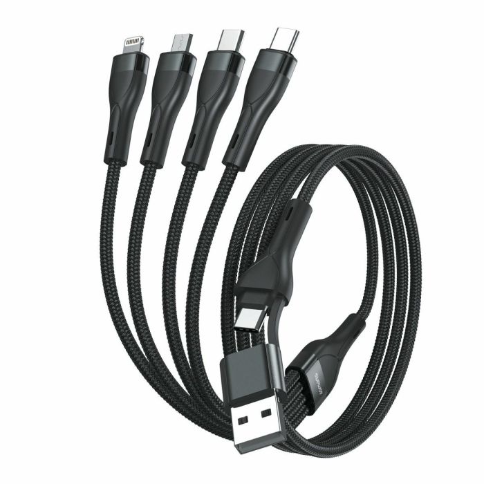 4smarts USB-C/A Multi-Ladekabel 4in2 1.2m. schwarz 1