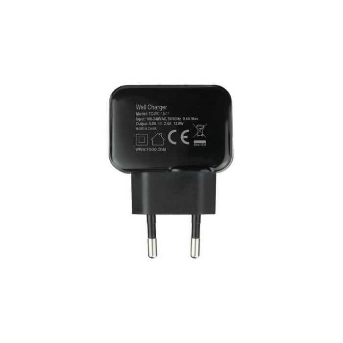 TooQ TQWC-1S01 Cargador de Pared USB 12W 5V 2.4A 1 Puerto Negro 2 TooQ TQWC-1S01 Cargador de Pared USB 12W 5V 2.4A 1 Puerto Negro 2
