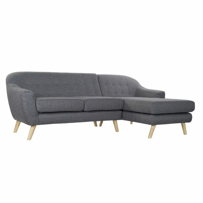 Sofa Scandi DKD Home Decor Gris Natural 144 x 84 x 230 cm