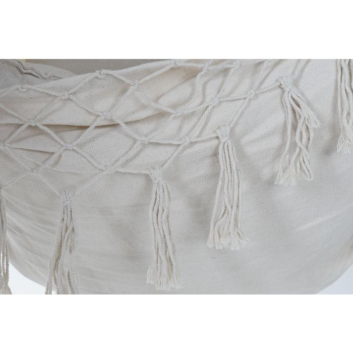 DKD Home Decor Silla Colgante Crudo para Terraza y Jardín, Algodón y Pino, 90x90x135 cm, con Cojín, soporta 100 kg 4 DKD Home Decor Silla Colgante Crudo para Terraza y Jardín, Algodón y Pino, 90x90x135 cm, con Cojín, soporta 100 kg 4