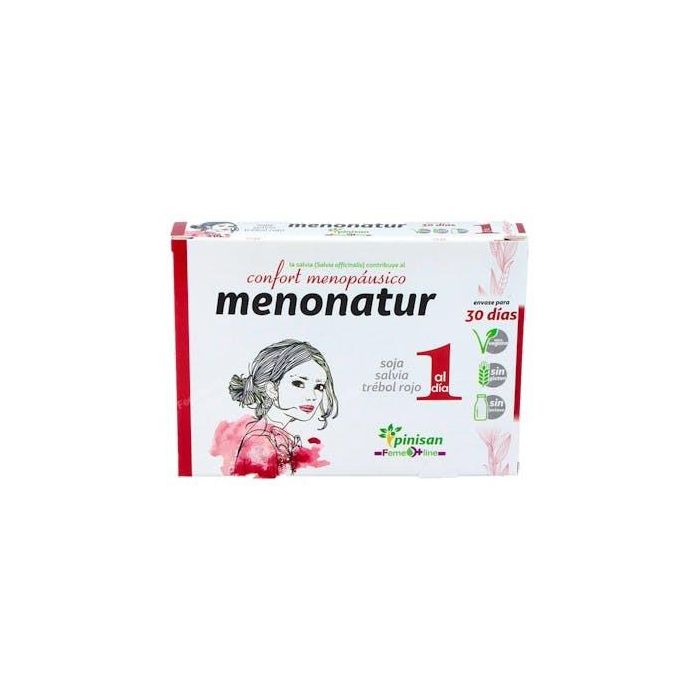 PINISAN Menonatur 30 Cápsulas - Soja, Trébol Rojo y Salvia para la Menopausia