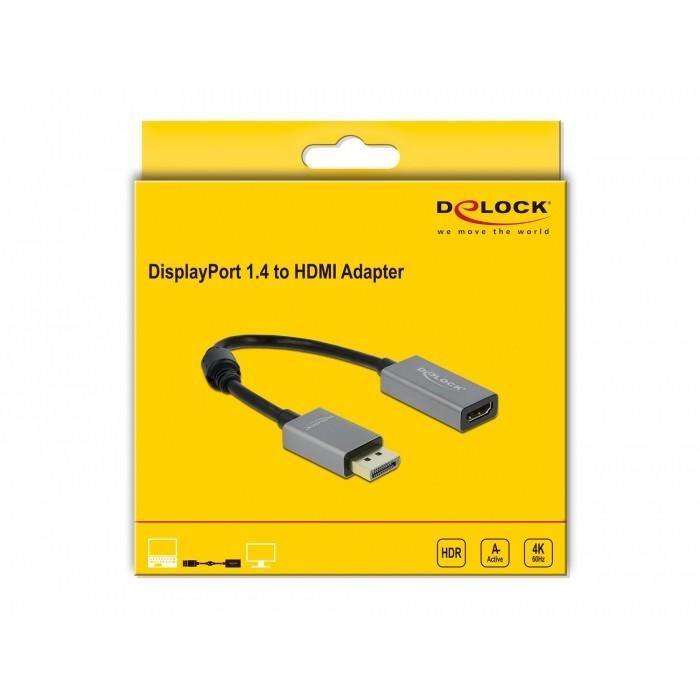 DeLOCK Adaptador Activo DisplayPort 1.4 a HDMI 4K 60Hz HDR 0,2m