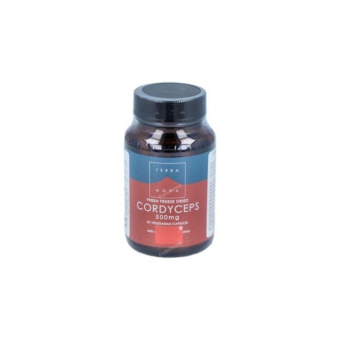 TERRANOVA Cordyceps sinensis 500 mg, micelio liofilizado, 50 cápsulas vegetales aptas para vegetarianos y veganos