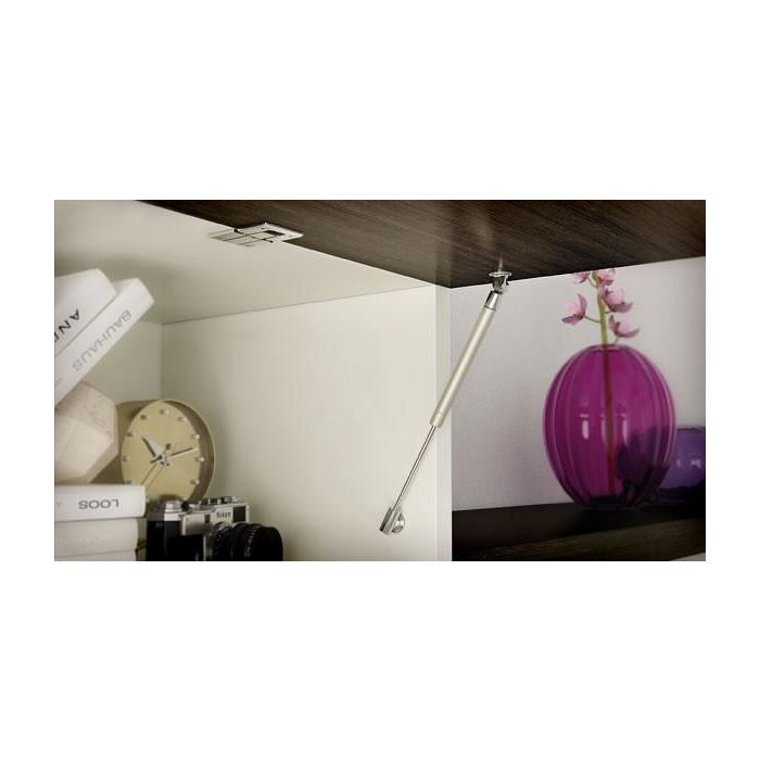Italiana Ferramenta K12 Compás Ascendente para Puertas de Muebles, Acabado Grafito, Fuerza 50N, Apertura Suave y Silenciosa